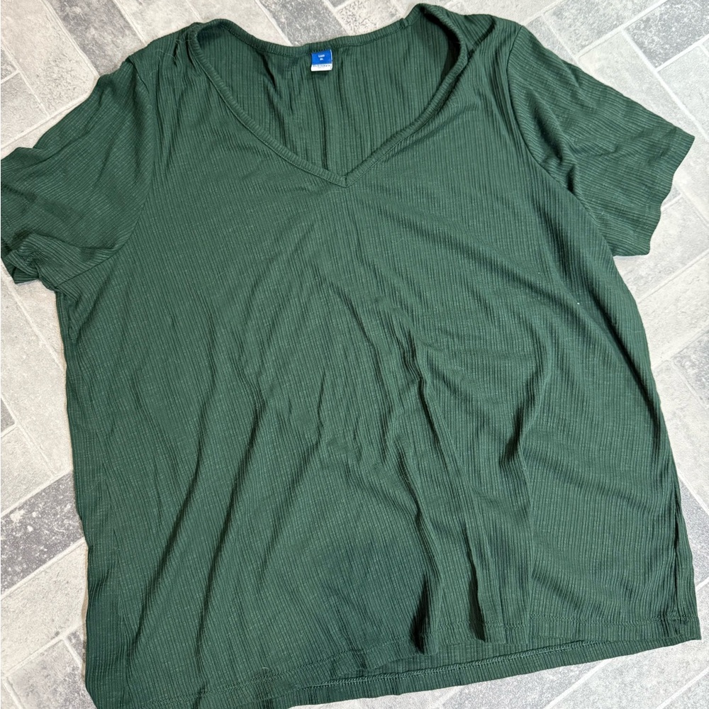 Old Navy Luxe Ribbed Forest Top